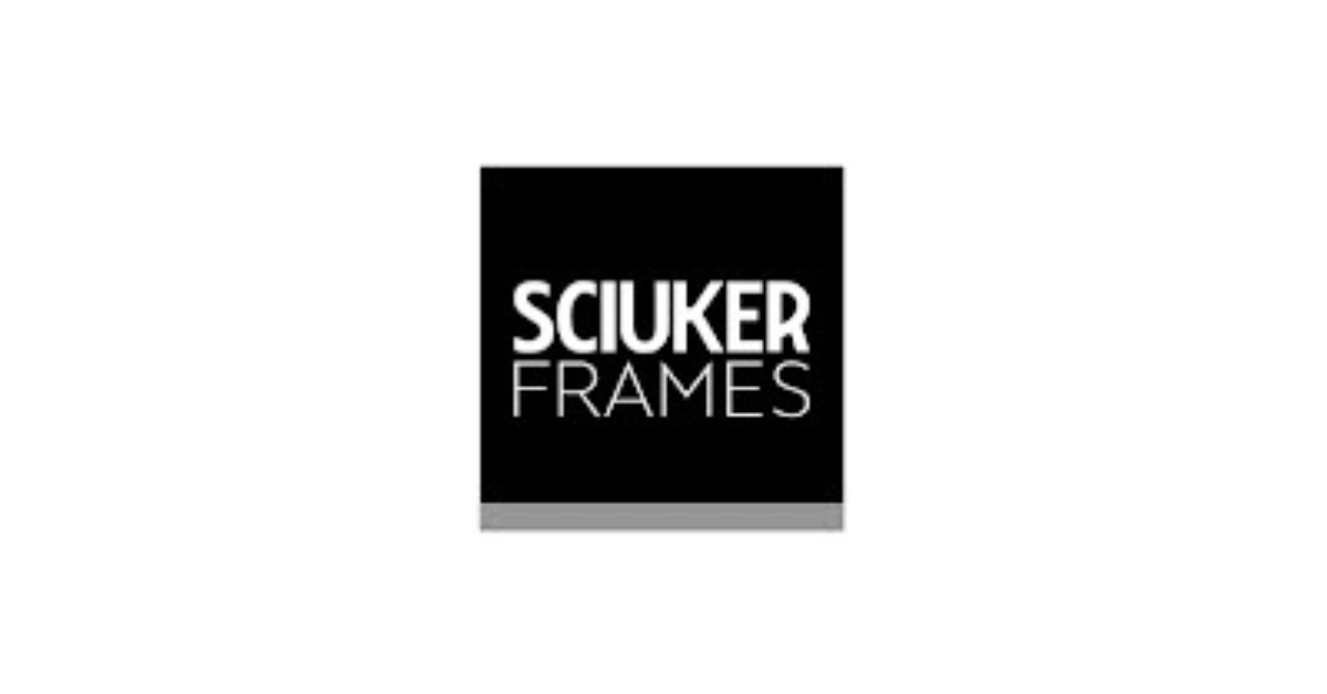 logo sciuker frames in bianco e nero